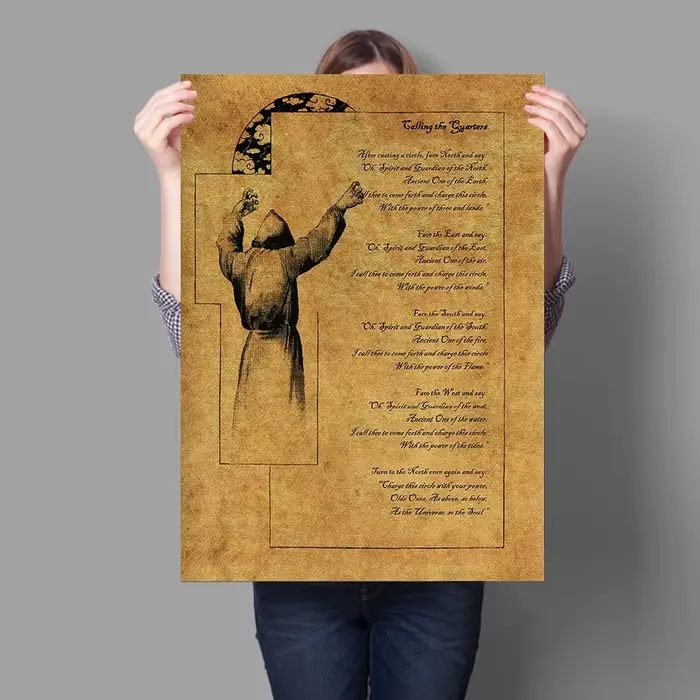 Peinture sur toile sans cadre, affiche de livre d'ombre, art mural, sorcellerie, image murale nordiq