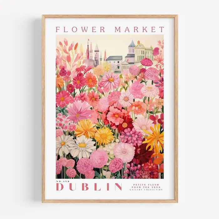 Affiche du marché des fleurs de Dublin