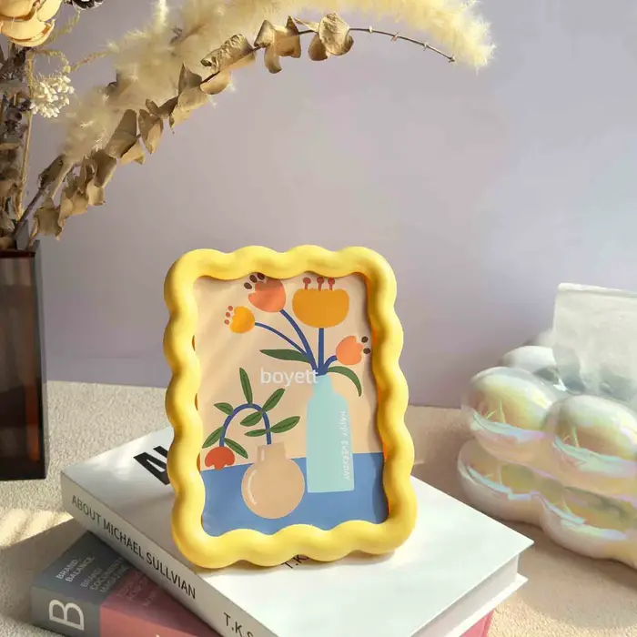 Cadre Photo rose/vert/jaune de 6 pouces
