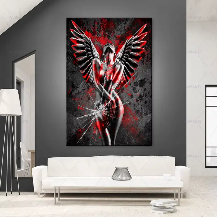 Impression sur toile de femme nue sexy rouge