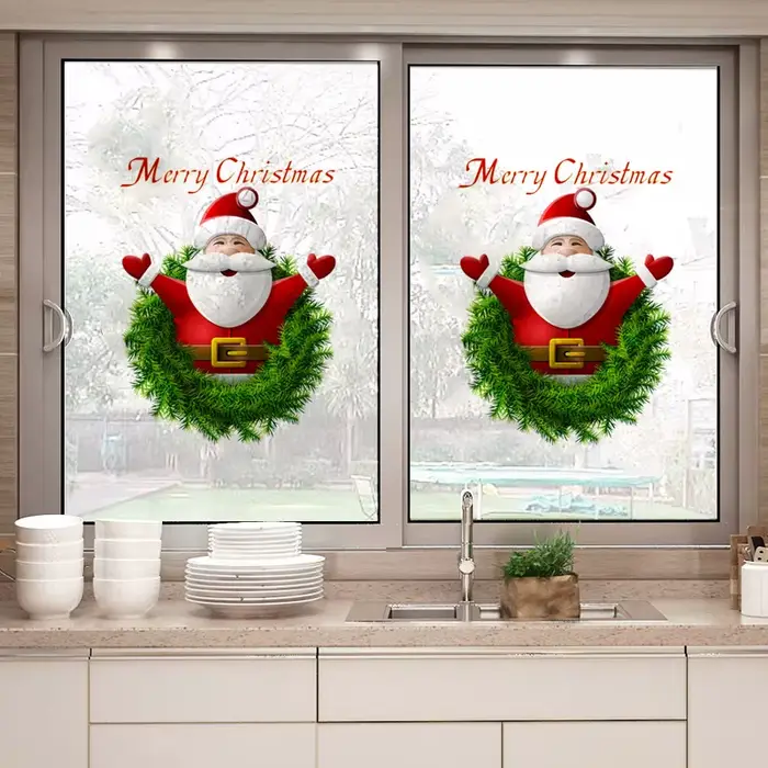 Autocollant mural Père Noël Joyeux Noël pour la décoration de Noël