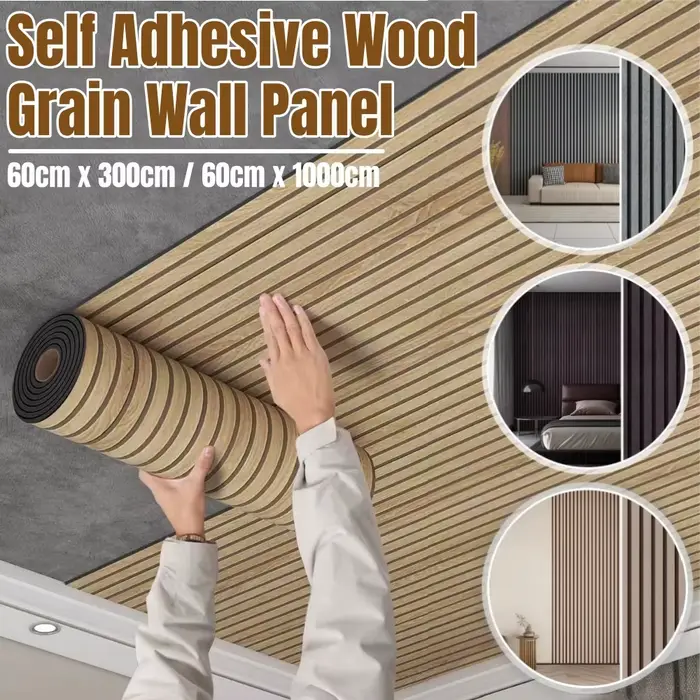 Panneau mural auto-adhésif en Grain de bois