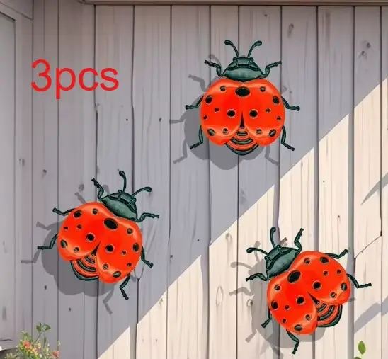 Décoration murale en métal en forme de coccinelle, artisanat en fer forgé, décoration de jardin exté