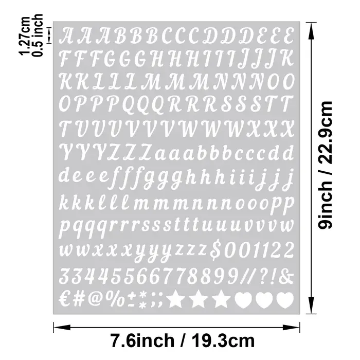 Autocollant lettre 0, 5 pouce