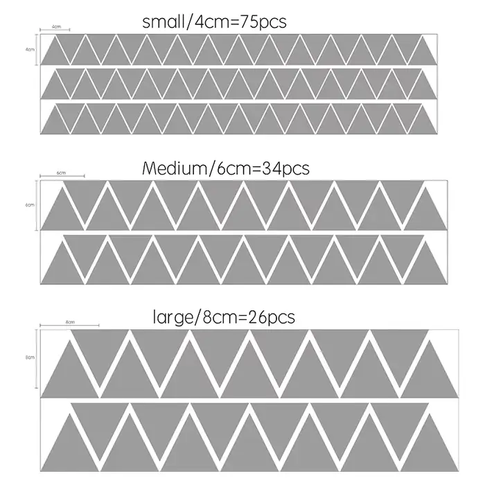 Petit triangle stickers muraux pour enfants chambres Monochrome/multicolore decoration chambre autocollant mural