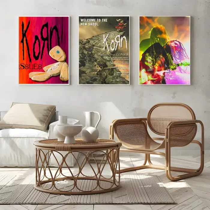 Affiche murale moderne en toile Nu-Metal Band K-Korn, peinture calligraphique, décoration esthétique pour chambre, café, cadeau