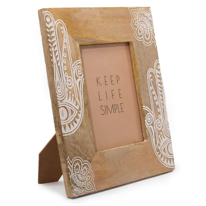 Lrg Mango Wood Picture Frame (for 13x18cm) 28x23x2cm - Hansa - White