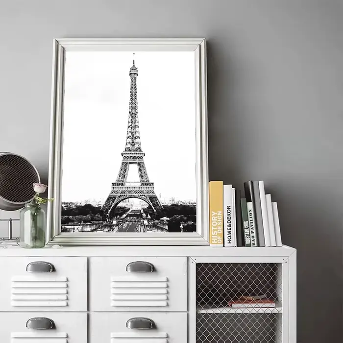 Tour Eiffel noir blanc affiche France Paris voyage paysage toile peinture impression mur Art photos pour salon décor à la maison