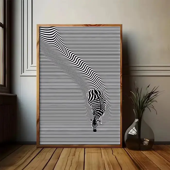 Affiche de zèbre rayé noir et blanc
