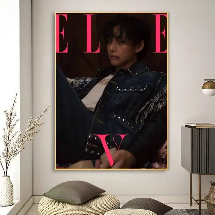 Affiche de chanteur coréen k-kun Taehyung, papier imprimé, autocollant étanche, décoration murale po