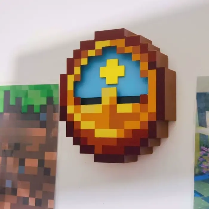 Horloge tendance imprimée en 3D de style pixel de haute qualité 24 heures – décor mural ou de bureau