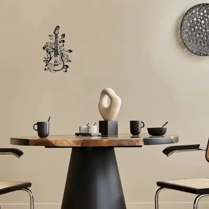 1 pièce, décoration murale en fer forgé pour guitare à fleurs