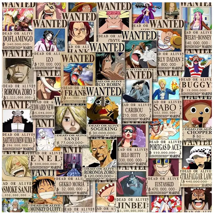 10/30/56 pièces petit Anime une pièce recherché affiches autocollants Cool dessin