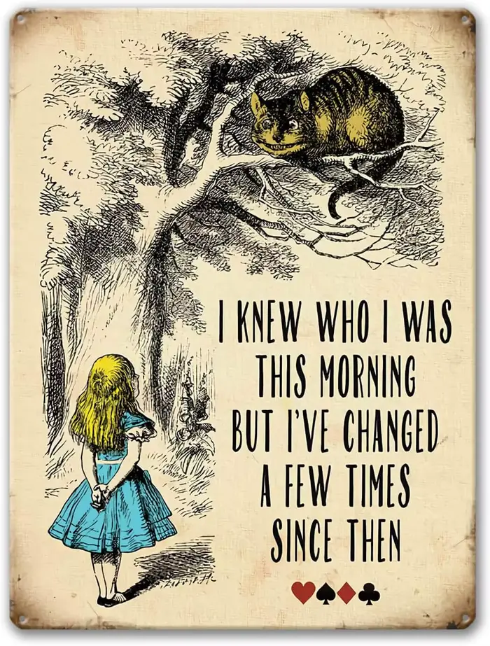 p1, affiche d'Agedsign Alice au pays des merveilles, signe en étain en métal Vintage, je sais qui j'