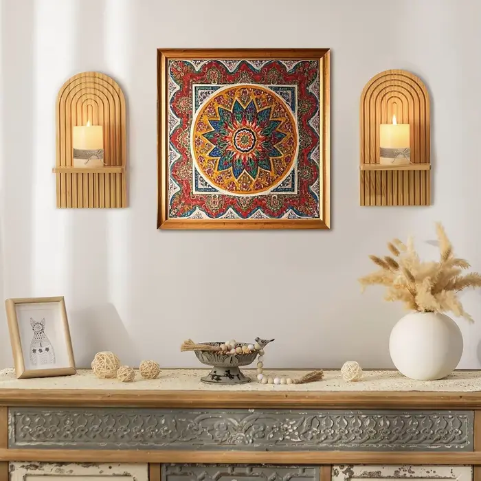 Boho étagères en bois pour mur décoratif livre étagère murale flottante pour salon salle de bain chambre