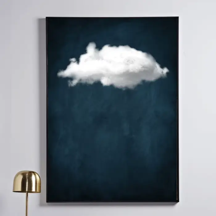 Peinture sur toile minimaliste de nuit d'indigo pour le salon