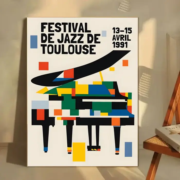 Affiche vintage amusante du Festival de musique Jazz suisse