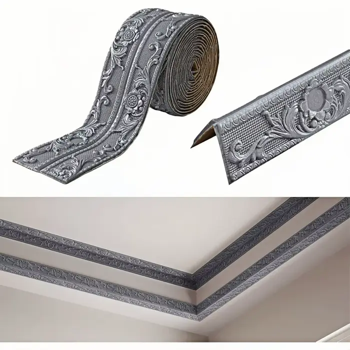 1 pièce d'autocollant mural auto-adhésif de 2,3 m x 12 cm, autocollant mural décoratif en PVC, ligne