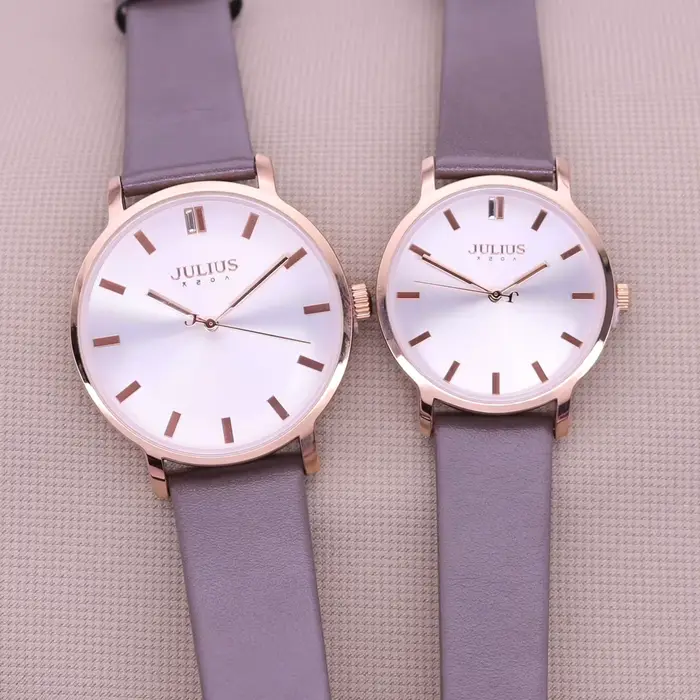 Horloge à Quartz japonaise en cuir véritable, rétro, classique, montre pour hommes, montre pour femme, montre pour hommes, pour Couple, Business, boîte Julius, cadeau pour amoureux