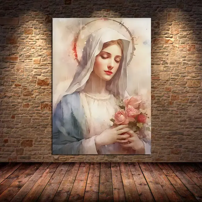 Affiche d'art de la Sainte Vierge Marie avec l'enfant