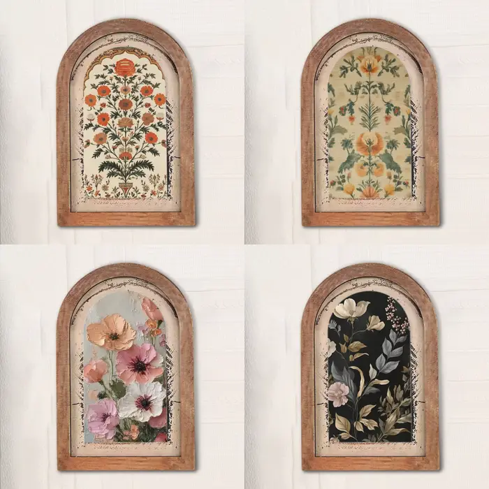 Décoration murale vintage en bois cintrée