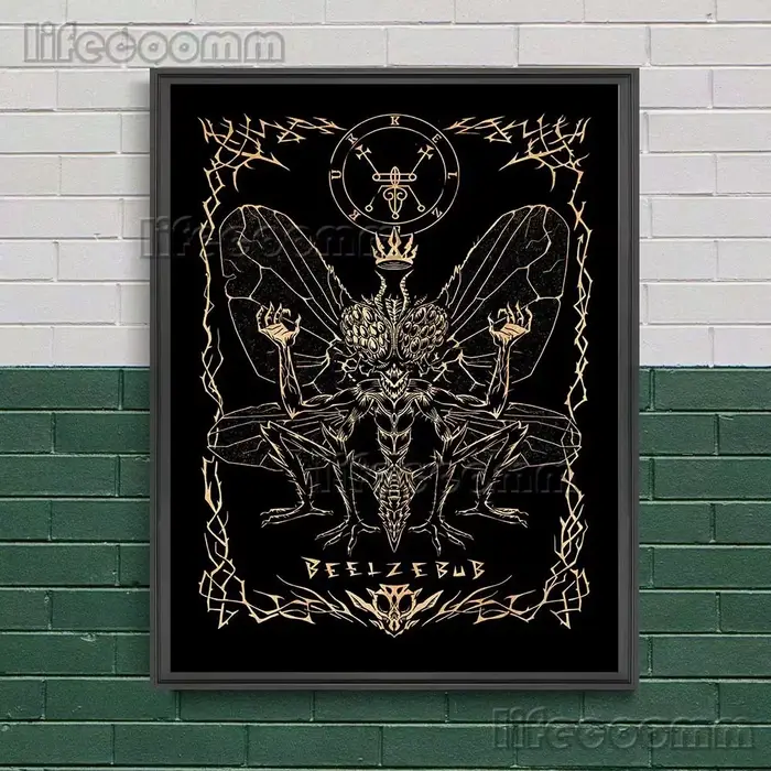 Asmod192.- Affiche sur toile décorative Astaroth Baphomet Beelzebub Paimon SAFArt