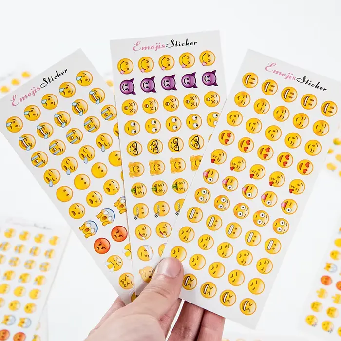 Ensemble d'autocollants encourageants pour Mobile Emojis Cartoon Smiley