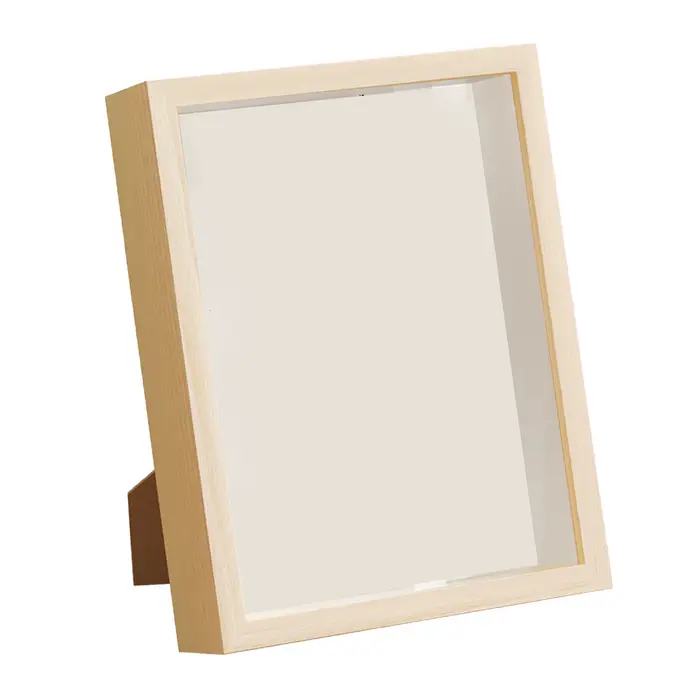 Cadre photo 3D en bois bricolage, boîte d'ombre, vitrine de fleurs séchées, décor de billets de fleu