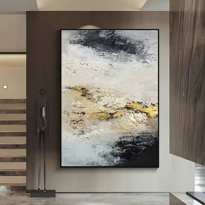 Peinture à l'huile peinte à la main sur feuille d'or