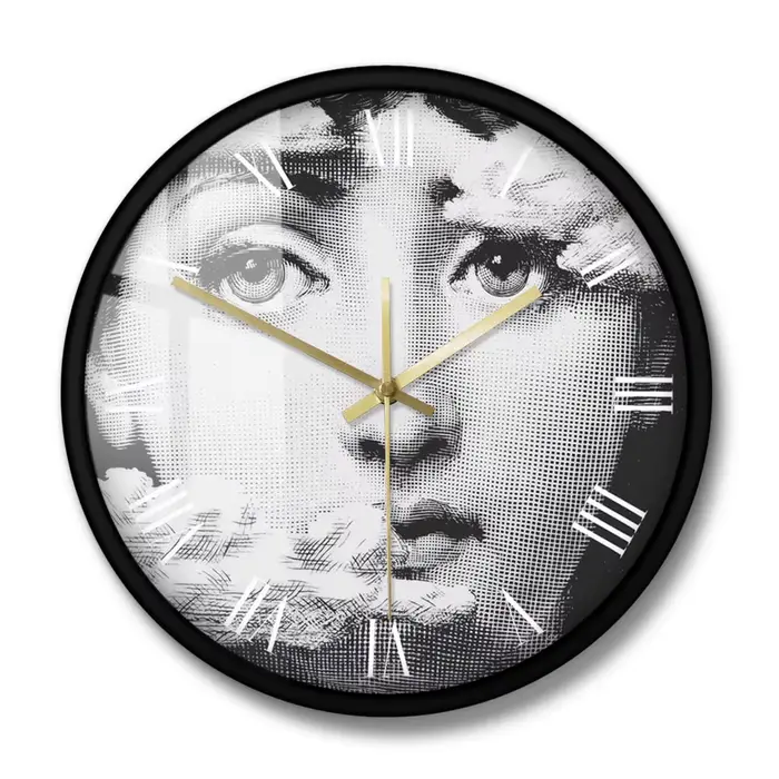 Peintre italien artiste décoratif imprimé horloge murale jeune femme Portrait