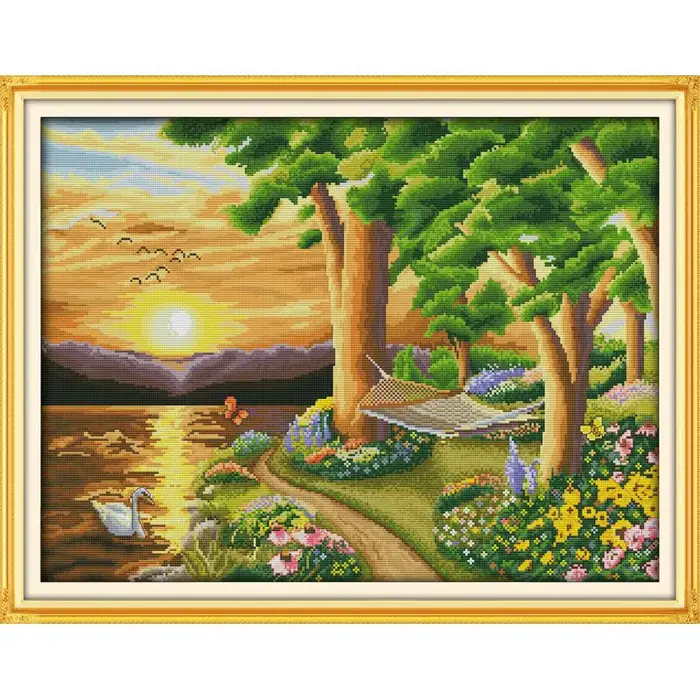 Ensemble de broderie de motifs de paysage
