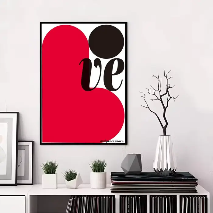 Affiche d'amour rouge pour la saint-valentin