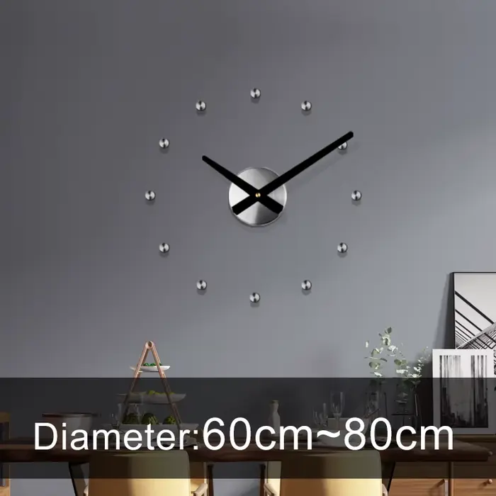 Grande horloge murale de luxe en métal, horloges de bricolage, décoration d'intérieur, salon silenci