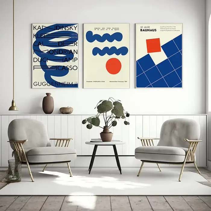 Affiches d'exposition géométriques Bauhaus