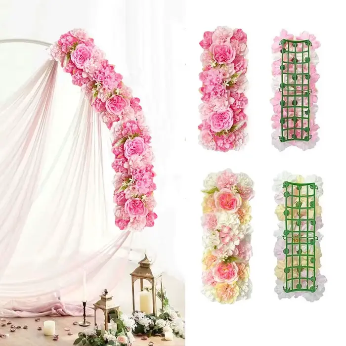 Panneau mural de fleurs artificielles simulées DIY 3D pour mariage