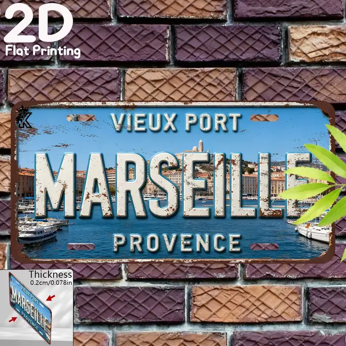 Décoration murale en aluminium style plaque d'immatriculation
