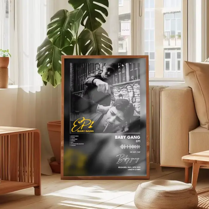 Affiche de l'album musical Baby Gang, couverture d'album, peinture sur toile, impression artistique,