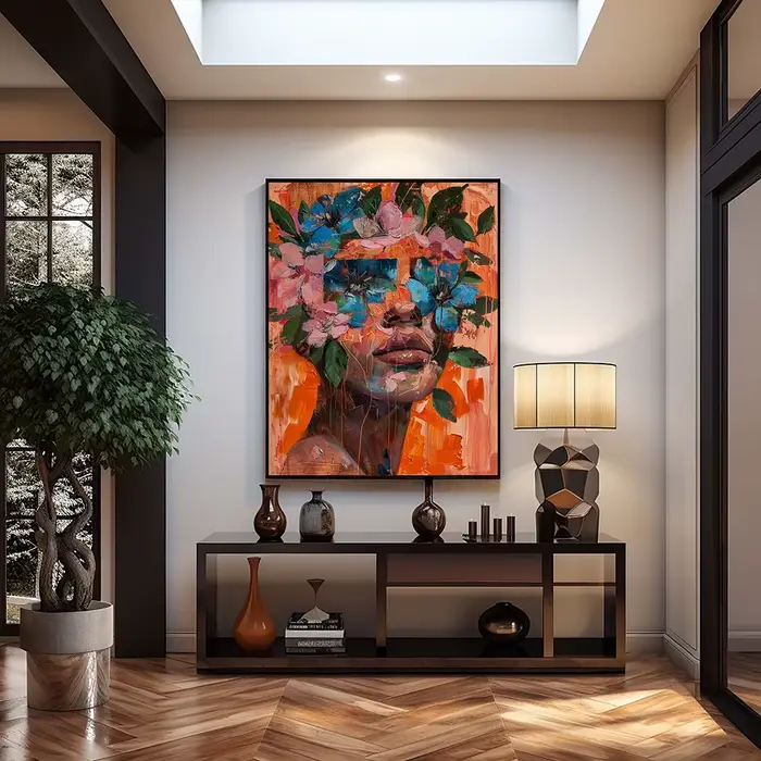 Portrait Floral de rêve surréaliste pour femme