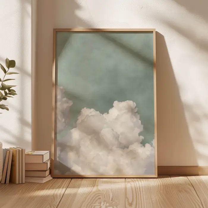 Affiche d'art mural nuage vert sauge