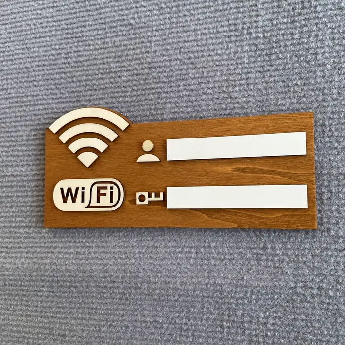 Panneau WiFi en bois Vintage, décoration de maison rustique murale avec support de mot de passe pour intérieur et extérieur, aucune électricité nécessaire