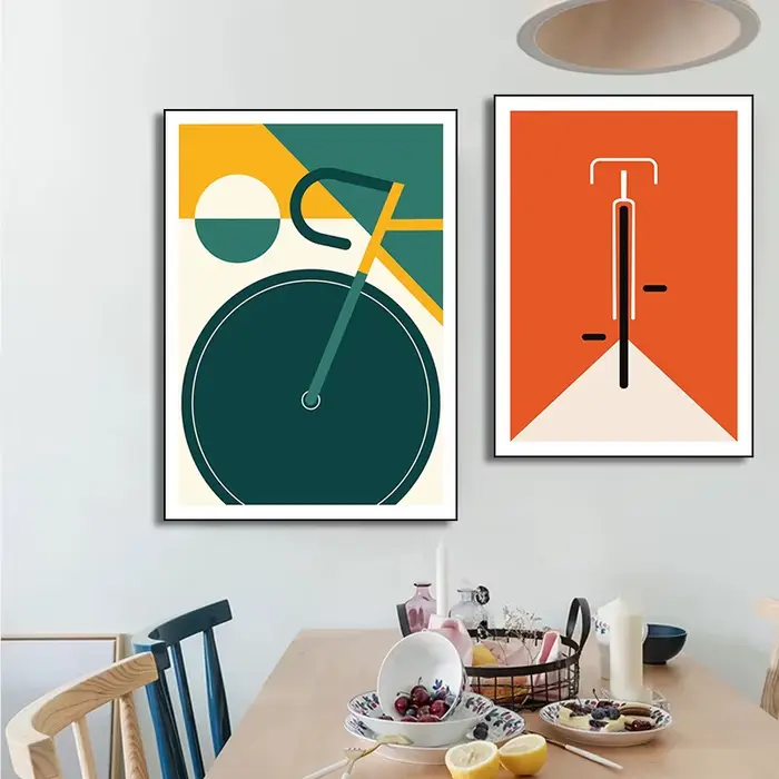 Bauhaus – affiche de vélo moderne du milieu du siècle