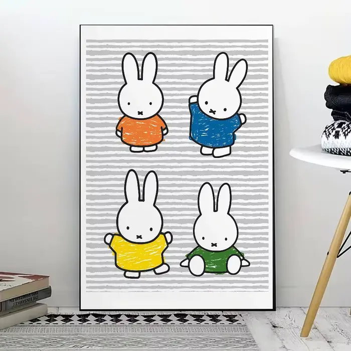 Affiche M-Miffy Kawaii pour la décoration moderne des bureaux à domicile