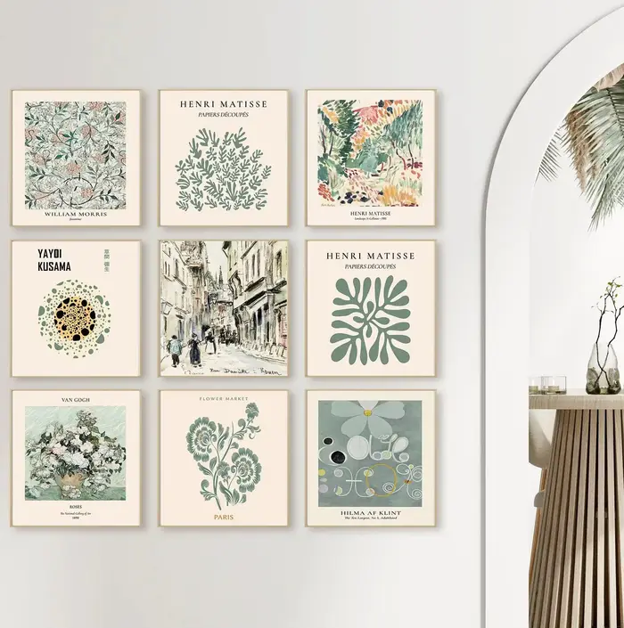 Carré vert Matisse Yayoi Art affiche mur Cnavas imprimer moderne décor à la maison éclectique neutre Vintage peinture abstraite chambre murale