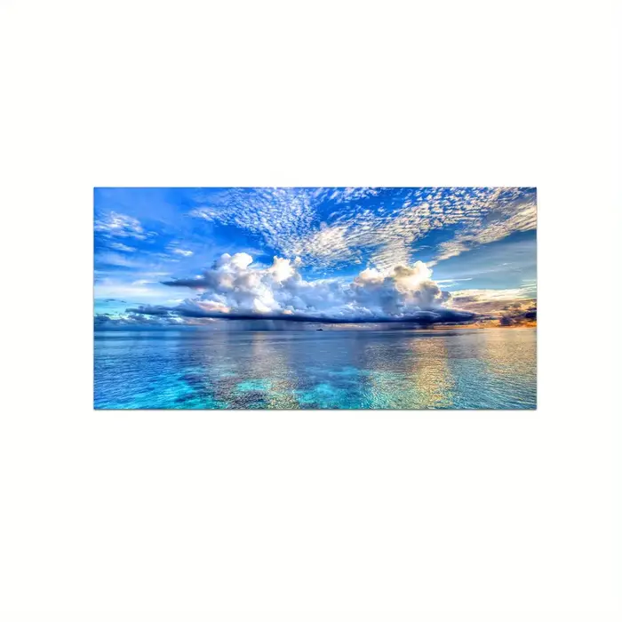 Affiche murale Paysage Coucher de soleil sur la plage, Grande toile imprimée, Décoration murale Côte