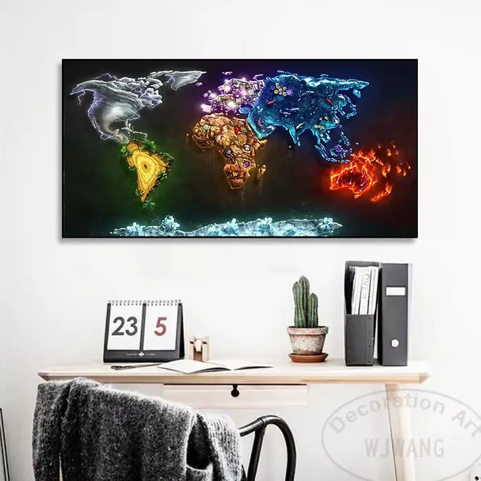Affiches de carte du monde d'art moderne