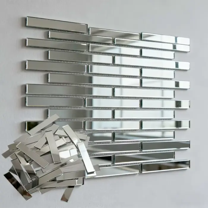 1/200 pièces/ensemble, autocollants muraux en miroir rectangulaires DIY