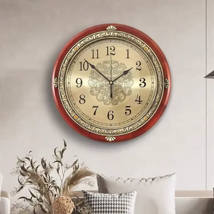 Horloge murale moderne avec cadre en bois massif