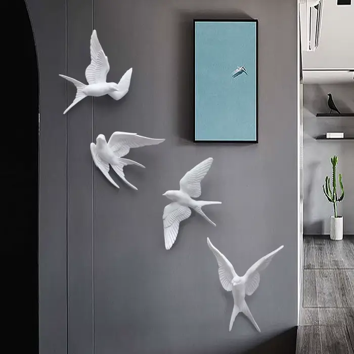 Autocollant mural 3D oiseaux en résine