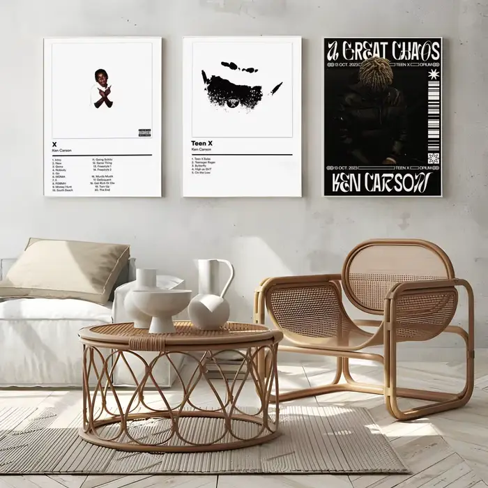 Peinture Calligraphique Moderne du Célèbre Chanteur K-Ken Carson – Affiche sur Toile