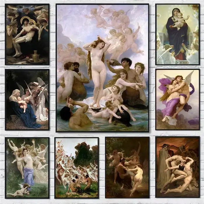 William-Adolphe Bouguereau affiches d'art naissance de Vénus toile peinture HD impression mur Art photos salon décoration de la maison